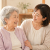 退院後の在宅介護で何から始めればいいか悩む50代女性と高齢の母親